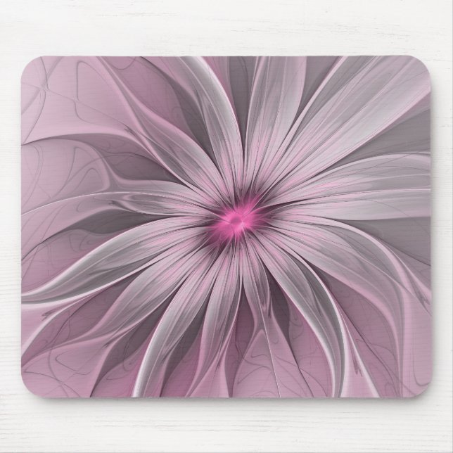 Fantasy Flower Abstrakt Plum Blommigt Fractal Art Musmatta (Framsidan)