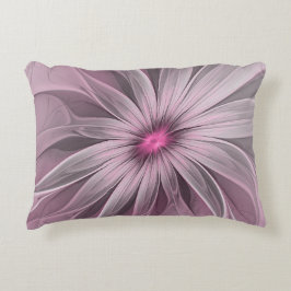 Fantasy Flower Abstrakt Plum Blommigt Fractal Art Prydnadskudde