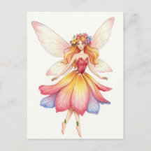Fantasy, Flower Fairy, Elf, Fairy tales vykort
