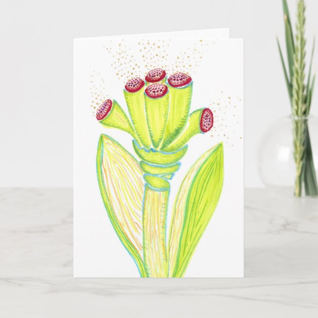 Fantasy Flower Greeting Card Kort (Framsida)