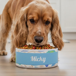 Fantasy Flowers Blue Grönt Ceramic Pet Bowl