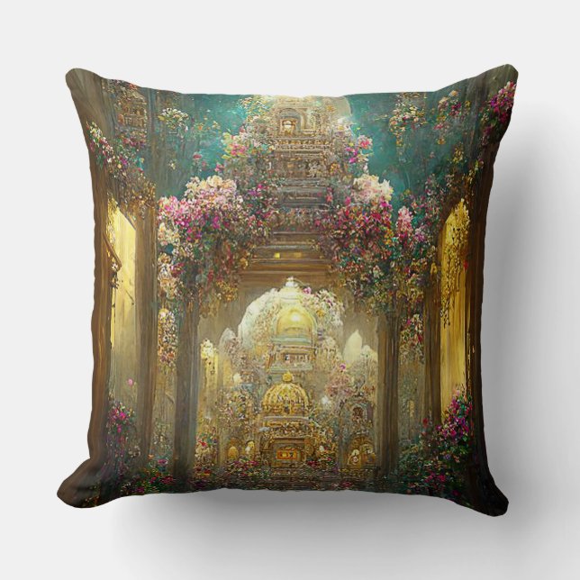 Fantasy Flowers Church - Pillow Kudde (Framsida)