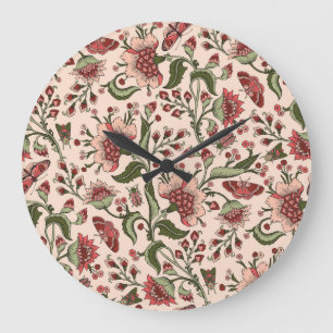 Fantasy Flowers Paisley Hand plockade Stor Klocka