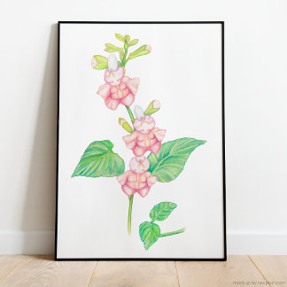 Fantasy Flowers Rosa Buds Watercolor Poster