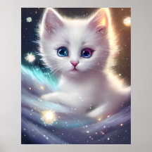Fantasy Fluffy White Cat