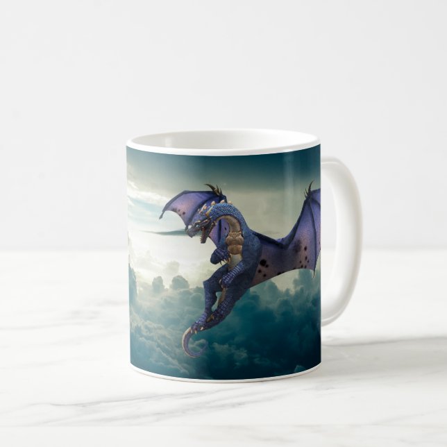 Fantasy Flygande Drakmoln Kaffemugg (Framsida höger)