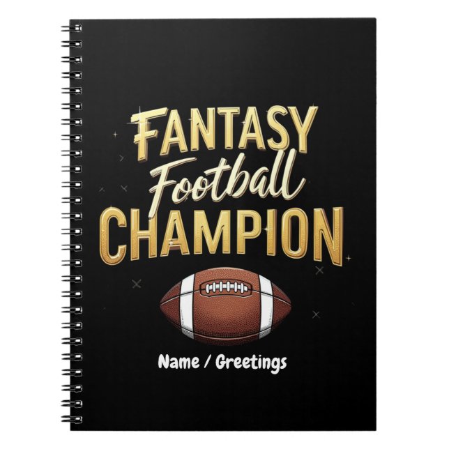 Fantasy Football Champion dominerar som en Pro Anteckningsbok (Framsidan)