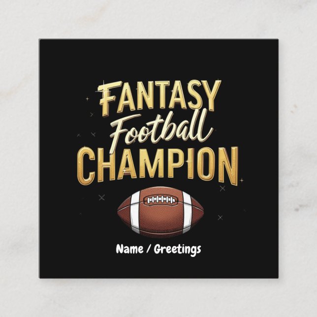 Fantasy Football Champion dominerar som en Pro Fyrkantigt Visitkort (Framsida)
