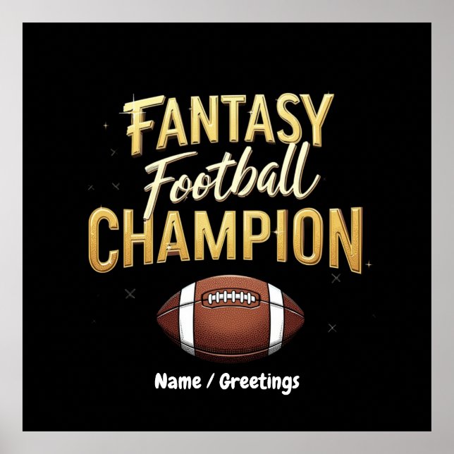 Fantasy Football Champion dominerar som en Pro Poster (Framsidan)