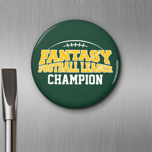 Fantasy Football Champion - Grönt och Gult Guld Magnet