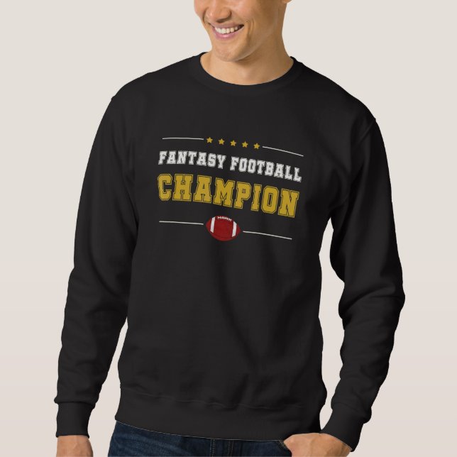 Fantasy Football Champion League Champ FFL Draft Lång Ärmad Tröja (Framsida)