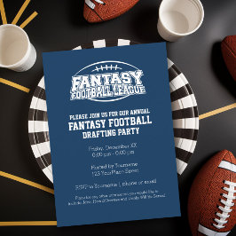Fantasy Football Champion - Navy and White Inbjudningar