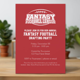 Fantasy Football Champion - Red and White Inbjudningar