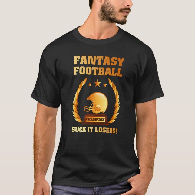 Fantasy Football Champion Trophy Champ Premium T Shirt (Framsida)