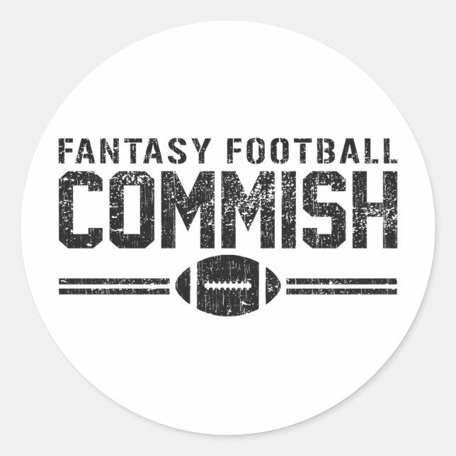 Fantasy Football Commish Runt Klistermärke (Framsida)