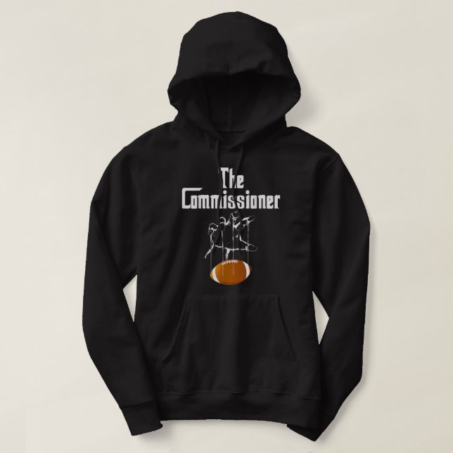 Fantasy Football Commissioner Draft Party Commish  Hoodie (Design framsida)