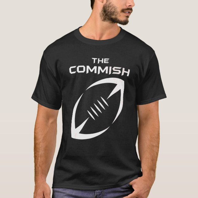 Fantasy Football Commissioner Draft Party commish T Shirt (Framsida)