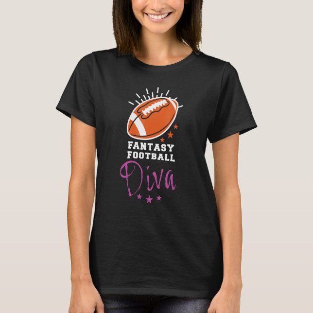 Fantasy Football Diva Draft T Shirt (Framsida)