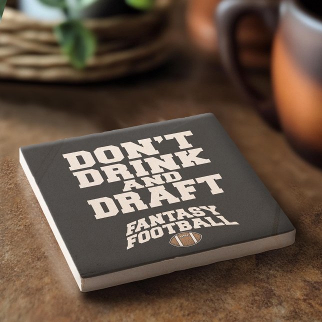 Fantasy Football Don and Draft - Black Underlägg Sten (Custom Stone Coaster)