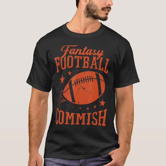 Fantasy Football Draft Fantasy Commish T Shirt (Framsida)