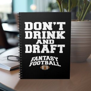 Fantasy Football Drink and Draft Anteckningsbok Med Spiral