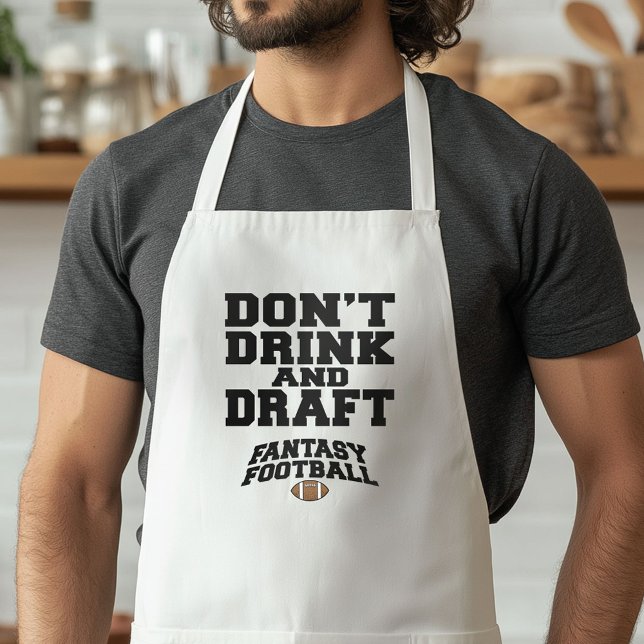 Fantasy Football Drink and Draft Förkläde (Funny Football Apron)