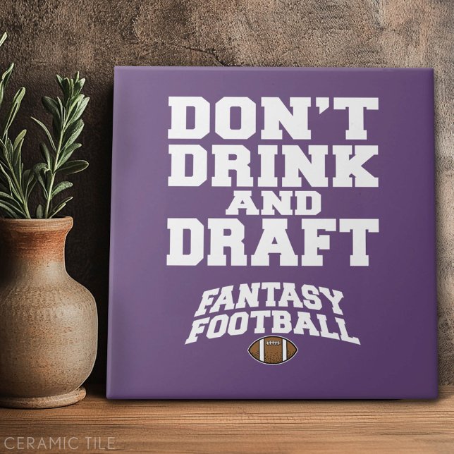 Fantasy Football Drink and Draft - Lila Kakelplatta (Custom Tile)