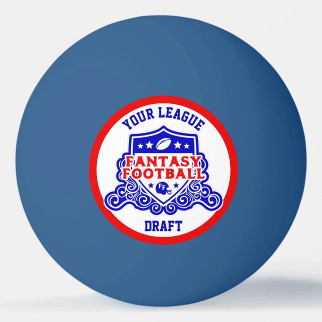 Fantasy Football Emblem Draft Plocka Lottery Pingisboll (Framsidan)