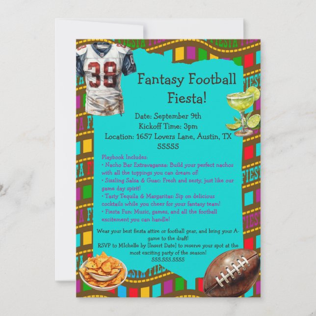 Fantasy Football Fiesta Inbjudningar (Framsida)