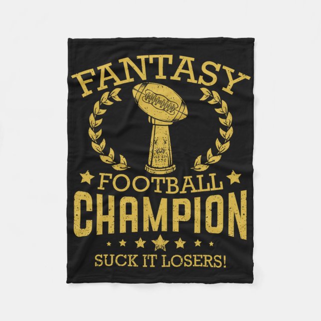 Fantasy Football Funny Champ Champion Draft 2019  Fleecefilt (Framsidan)