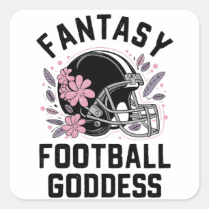 Fantasy Football Goddes Sports League Draft Fyrkantigt Klistermärke
