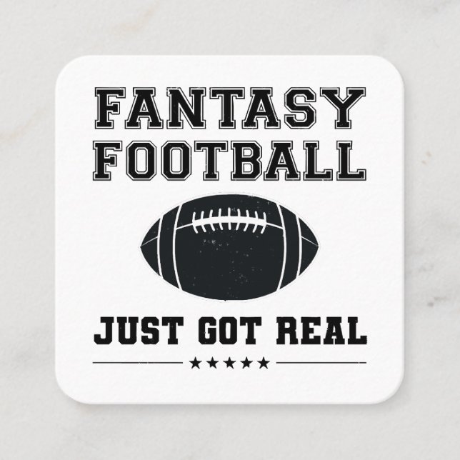 Fantasy Football Just Har Real Fyrkantigt Visitkort (Framsida)
