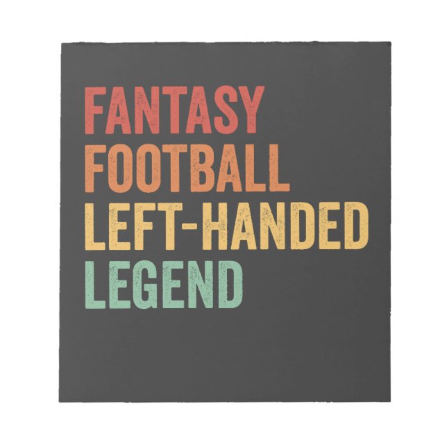 Fantasy Football Lämnat Handed Legend Funny Retro Anteckningsblock (Framsida)