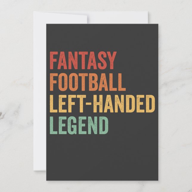 Fantasy Football Lämnat Handed Legend Funny Retro Inbjudningar (Framsida)