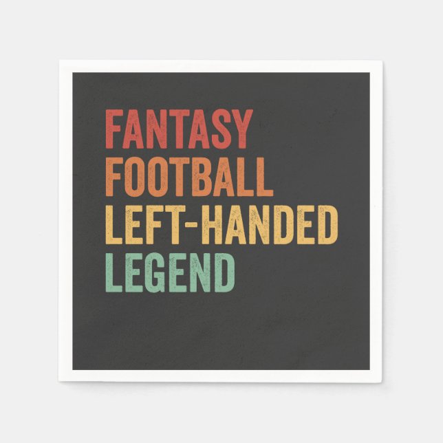 Fantasy Football Lämnat Handed Legend Funny Retro Pappersservett (Framsidan)