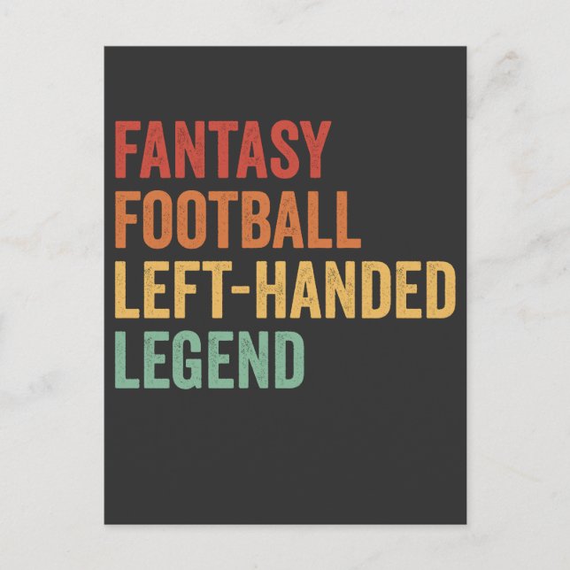Fantasy Football Lämnat Handed Legend Funny Retro Vykort (Framsida)