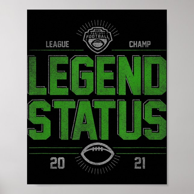 Fantasy Football League Champ Legend Status Poster (Framsidan)