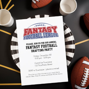 Fantasy Football League Draft Party Inbjudningar