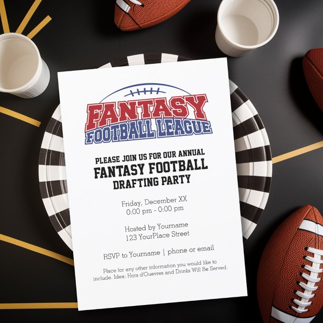 Fantasy Football League Draft Party Inbjudningar (Fantasy Football Party Invitation)