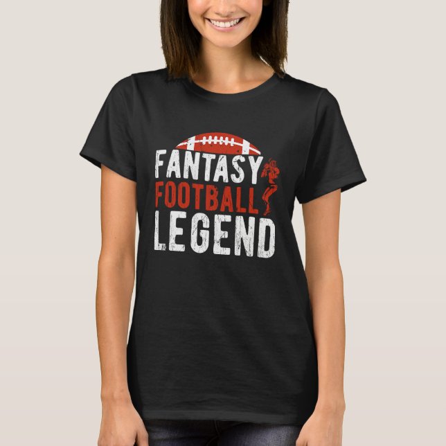 Fantasy Football Legend Flag Dad Father's Day T Shirt (Framsida)