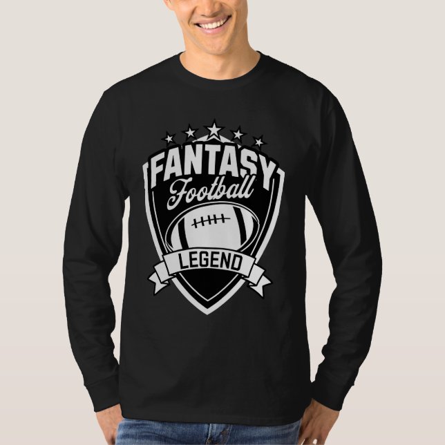 Fantasy Football Legend Retro Fantasy Football T Shirt (Framsida)