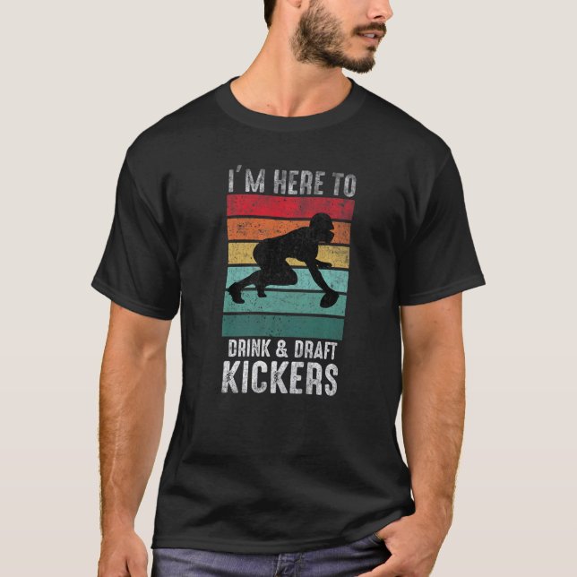 Fantasy Football Lineman Party Drink Draft Kickers T Shirt (Framsida)