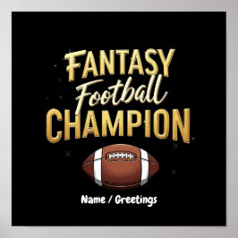 Fantasy Football Mästare Dominerar Som En Proffs Poster
