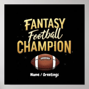 Fantasy Football Mästare Dominerar Som En Proffs Poster