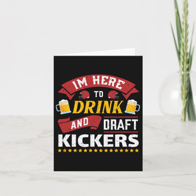 Fantasy Football Party Drink Draft Kickers Funny S Kort (Framsida)