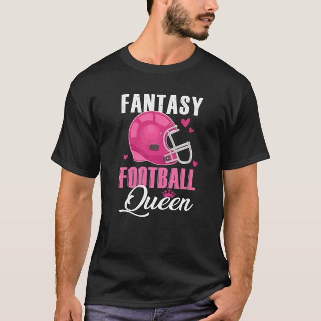 Fantasy Football Queen for Women Krona Winner Cham T Shirt (Framsida)