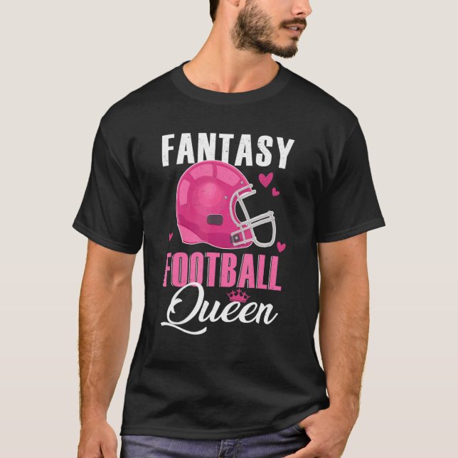 Fantasy Football Queen for Women Krona Winner Cham T Shirt (Framsida)