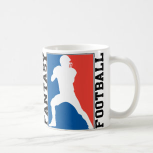 Fantasy Football, rödvit och blå Logotyp Kaffemugg