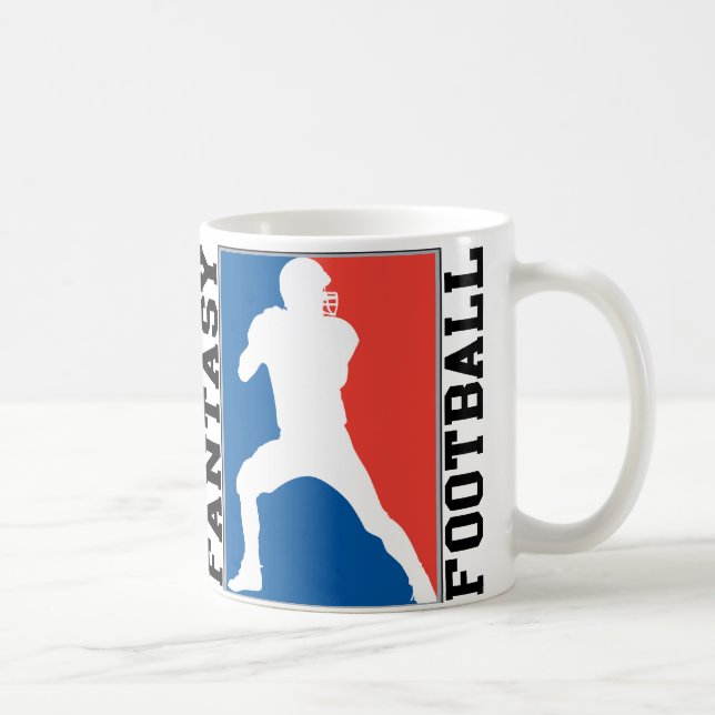 Fantasy Football, rödvit och blå Logotyp Kaffemugg (Höger)
