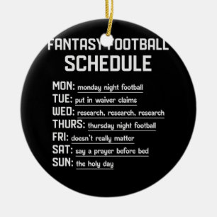 Fantasy Football Schedule Night Football Favorite Julgransprydnad Keramik